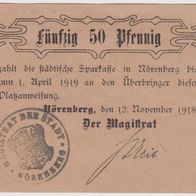 Nörenberg-Notgeld 50 Pfennig vom 12.11.1918,