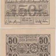 Nürnberg-und-Fürth-Notgeld 50 Pfennig vom 23.10.1918,1 Schein