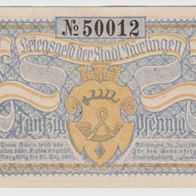 Nürtingen-Notgeld 50 Pfennig vom 21.07.1920 Kz 50012, 1 Schein