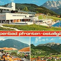 87459 Pfronten im Allgäu Alpenbad - Schwimmbad 3 Ansichten 1976