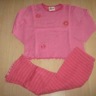 schöner Mädchen - Schlafanzug Papagino Gr. 104 rosa (0915)