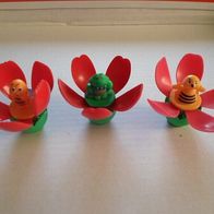Ü-Ei: 3 Blumen mit Biene/ Frosch (T#)