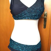 Bikini 2 teiliger Badeanzug Wickeloptik Gr 2 XL schwarz grün Nr 3