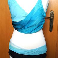 Bikini 2 teiliger Badeanzug Wickeloptik Gr 2 XL schwarz blau Nr 2