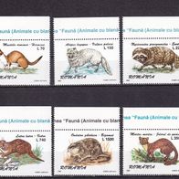 Rumänien MiNr. 5228-5233 Pelztiere postfrisch M€ 3,00 #J59b