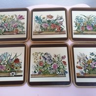 6 Untersetzer Kork mit Blumen von Pimpernel England Floral Spray*