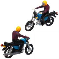 IFA MZ ETZ 250 ´81, Motorrad mit Fahrer, blau, Kleinserie, Ep4, spur-n-model, Spur N