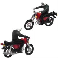 IFA MZ ETZ 250 ´81, Motorrad mit Fahrer, rot, Kleinserie, Ep4, spur-n-model, Spur N