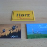 3 verschiedene Magnete Kühlschrankmagnete Harz / Brocken Neu