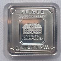 Silberbarren spezial - 5 Gramm Feinsilber mit Zertifikat in Kapsel - neu