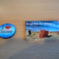 2 Magnete Kühlschrankmagnete Ostsee Neu