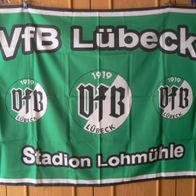 Fahne Flagge VFB Lübeck - Stadion Lohmühle Neu