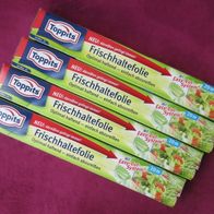 4x Toppits Frischhaltefolie 20 m 32,5 cm Easy-Cut-System selbsthaftend mit Säge