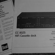 Dual CC 8025 Hifi Cassette Deck Bedienungsanleitung