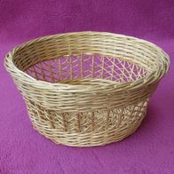 Korb Körbchen Brotkorb Ø 20cm mit Dekor Obstkorb Weidenkorb Osterkorb geflochten