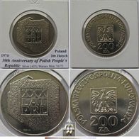 1974-Poland-200 Zloty silver coin-30th Anniversary of People´s Republic of Poland
