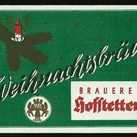 Bieretikett "Weihnacht" (1949) Brauerei Hofstetten Sankt Martin Mühlkreis Österreich