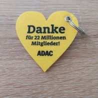 Schlüsselanhänger neu gelbes Herz ADAC