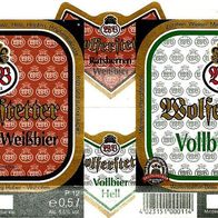 Bieretiketten "Weißbier + Hell" Wolferstetter Bräu / Huber Vilshofen Lkr. Passau