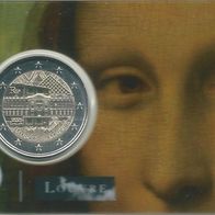 2 Euro Frankreich 2025 Coincard " Louvre Mona Lisa "