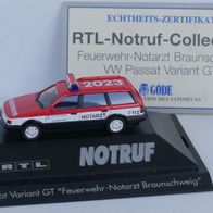 Herpa 172806 Volkswagen Passat Variant GT Notruf "Feuerwehr Braunschweig"
