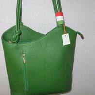 ITL-RU 12 Handtasche, Schultertasche, Design Tasche, Rucksack, 2 in 1 Handbag Grün