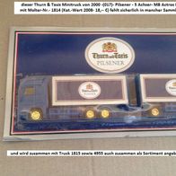 Thurn und Taxis Minitruck- Pilsener -Zugwagen- OVP - 2000