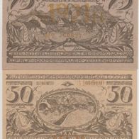 Ober-Ammergau-Notgeld 50,75 Pfennig vom 01.07.1921 rote KZ gross, klein.