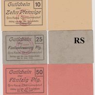 Obercunnersdorf-Notgeld-Girokasse10,25,50 Pf. bis 31.12.1919-Rs. leer 1x gebraucht