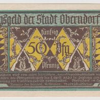 Oberndorf-Notgeld 50 Pfennig vom 04.1918 bis 01.04.1920 Kz. 26619 braun