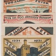 Ober-Salzbrunn-Schlesien Notgeld 5x50 Pfennige von 1921 5 Scheine