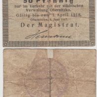 Obersitzkow-Notgeld 50 Pfennig vom 01.06.1917 stark gebraucht selten