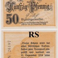 Oelsnitz-Notgeld 50 Pfennig bis 31.12.1918 -mit-Prägestempel