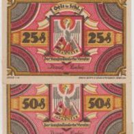 Oels-Schlesien-Notgeld 25,50,75 Pfennigo.D. und 25 Pf. vom 01.03.1921,4 Scheine