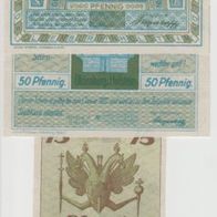 Oldenburg-Notgeld 25,50,75. Pfennig bis1.1.1922 3 Scheine