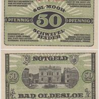 Oldesloe-Notgeld 50 Pfennig grün ohne Druckfirma