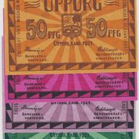 Oppurg-Notgeld 25,50,50,75 Pfennig vom 01.08.1921, 4 Scheine