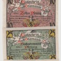 Orlamünde-Notgeld 5,10,25,50 Pfennig vom 02.09.1920,4 Scheine