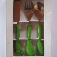 Kinderbesteck MIA, 3 teilig, grün, Edelstahl / Kunststoff, NEU in OVP