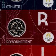 2 Euro Frankreich 2024 " Olympische Spiele 2024 in Paris " (5 verschiedene Coincards)