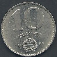 Ungarn - Hungría - 10 Forint 1971 - vorzueglich - siehe Fotos