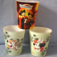 3 Wackelbecher Mc Donald Disney® Becher Mini Maus, Donald, Pluto