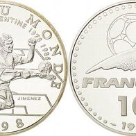 Frankreich 10 Francs 1997 Silber PP/ Proof "XVI. Fußball-WM 1998" Argentinien