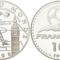 Frankreich 10 Francs 1997 Silber PP/ Proof "XVI. Fußball-WM 1998" England