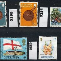 Großbritannien - Guernsey Mi. Nr. 181 + 199 + 256 + 284 + 559 o <