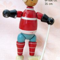Sammlerstück * russische Holzfigur Hockeyspieler Eishockey mit beweglichen Gliedmaßen