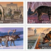 Russland 2025. Tiere: Kamel, Katze, Hirsch, Hund
