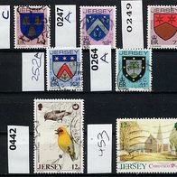 Großbritannien - Jersey - Mi. Nr. 244 C + 247 A + 249 + 252 A + 264 A + 442 + 453 o <