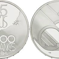 Frankreich 100 Francs = 15 Ecus 1995 Silber Proof, Kanaltunnel-Röhren