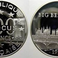 Frankreich 100 Francs = 15 Ecus 1994 Silber Proof, Big Ben in London